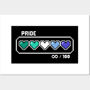 MLM Gay Pride Videogame Life Bar Hearts Posters and Art